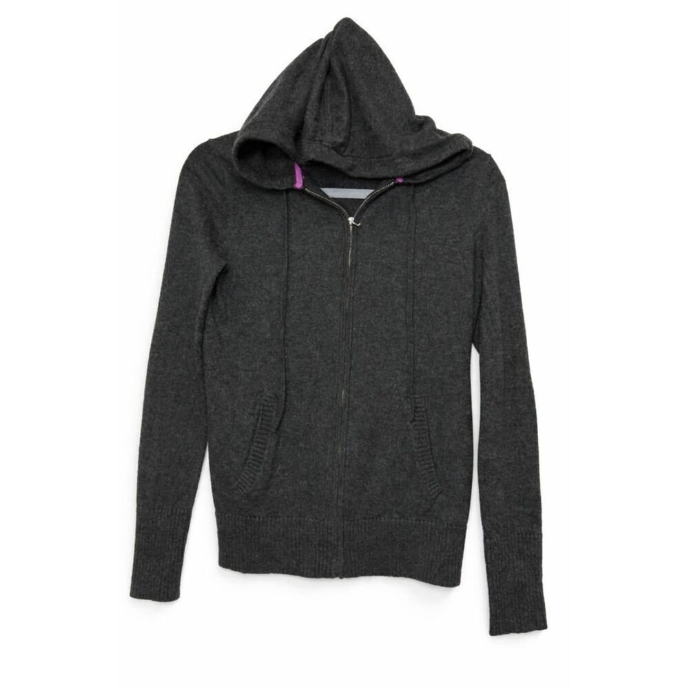 Gap womens small full zip sweater hoodie gray wool nylon soft